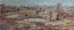沙漠胡杨  42000元   150x50厘米  布面油画